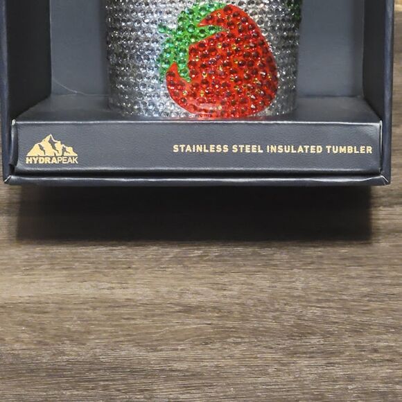 Strawberry Strawberries Hydrapeak Rhinestone Tumbler Sparkle Cup - Picture 4 of 7